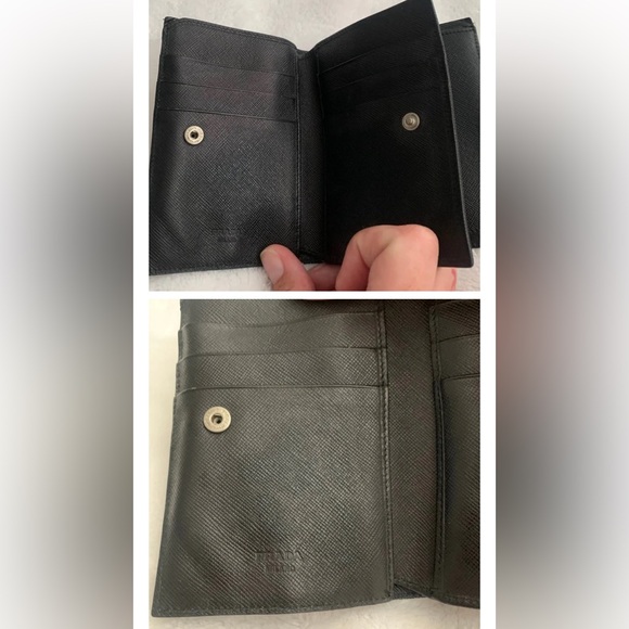 Prada Authentic
Nylon and
Saffiano Leather
Black Trifold
Wallet ~ ~Vintage - Picture 4 of 5